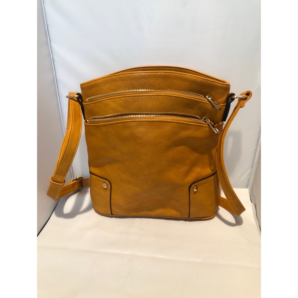 Mustard Yellow Leather Crossbody Bag